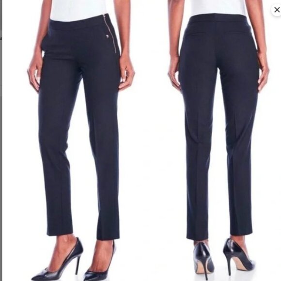 Kit And Ace Go To Trousers Dark Navy Blue Size 0 Wool Dress Pants - Picture 3 of 13